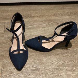 Dark Blue point toe high heal size 6.5